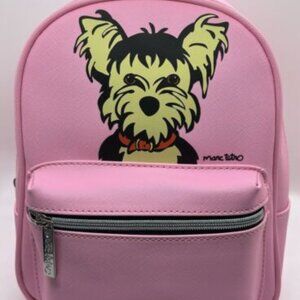 Marc Tetro Yorkie Yorkshire Terrier 10” X 8” Pink Bag Backpack